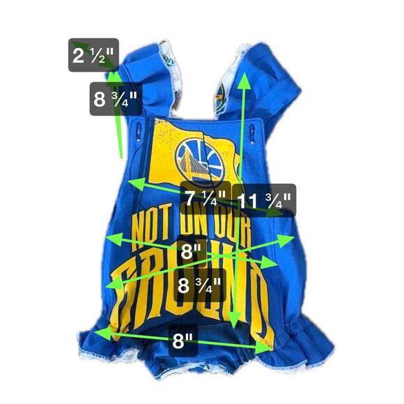 NEW Upcycled Warriors Basketball Baby Bubble Romper Bubble Romper 6m  QUICK SHIP - Picture 6 of 7